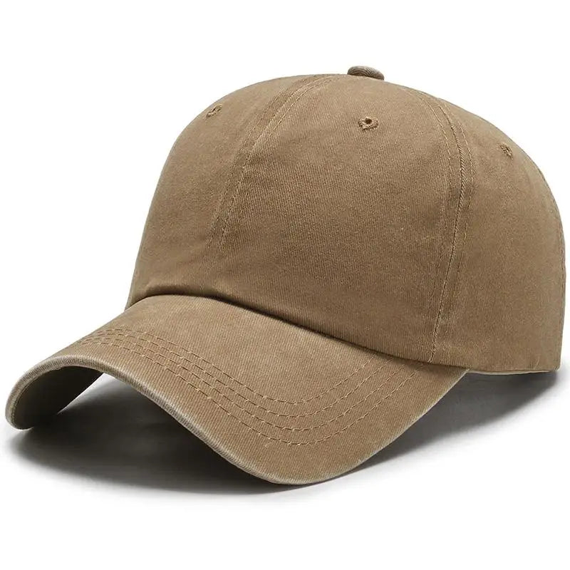 Beige Washed Effect Baseball Cap
