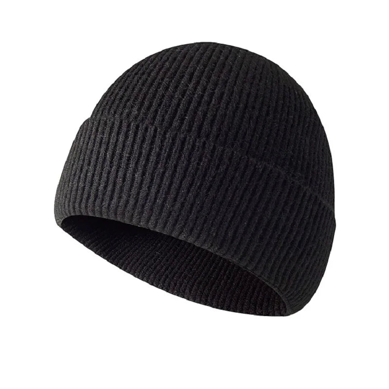 Black Knitted Unisex Beanie Hat