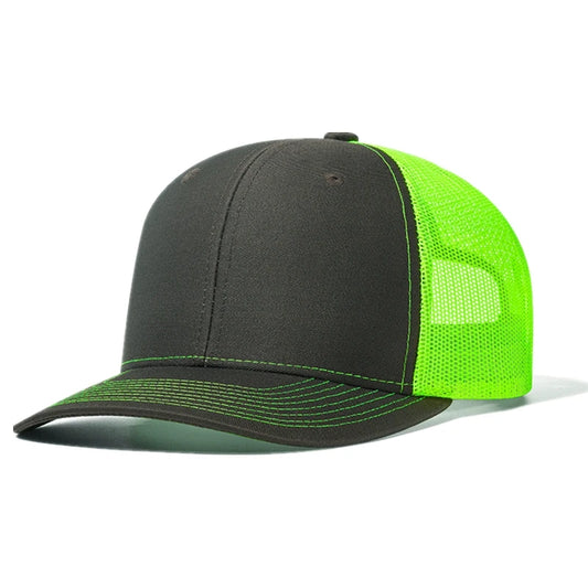 Black and Lime Green Cotton Trucker Cap