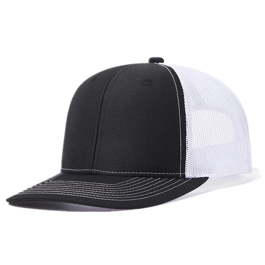 Black and White Cotton Trucker Cap