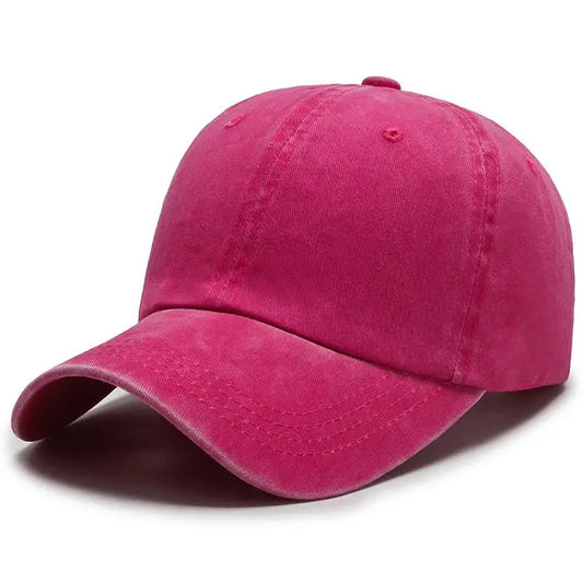 Bright Pink Washed Effect Baseball Cap