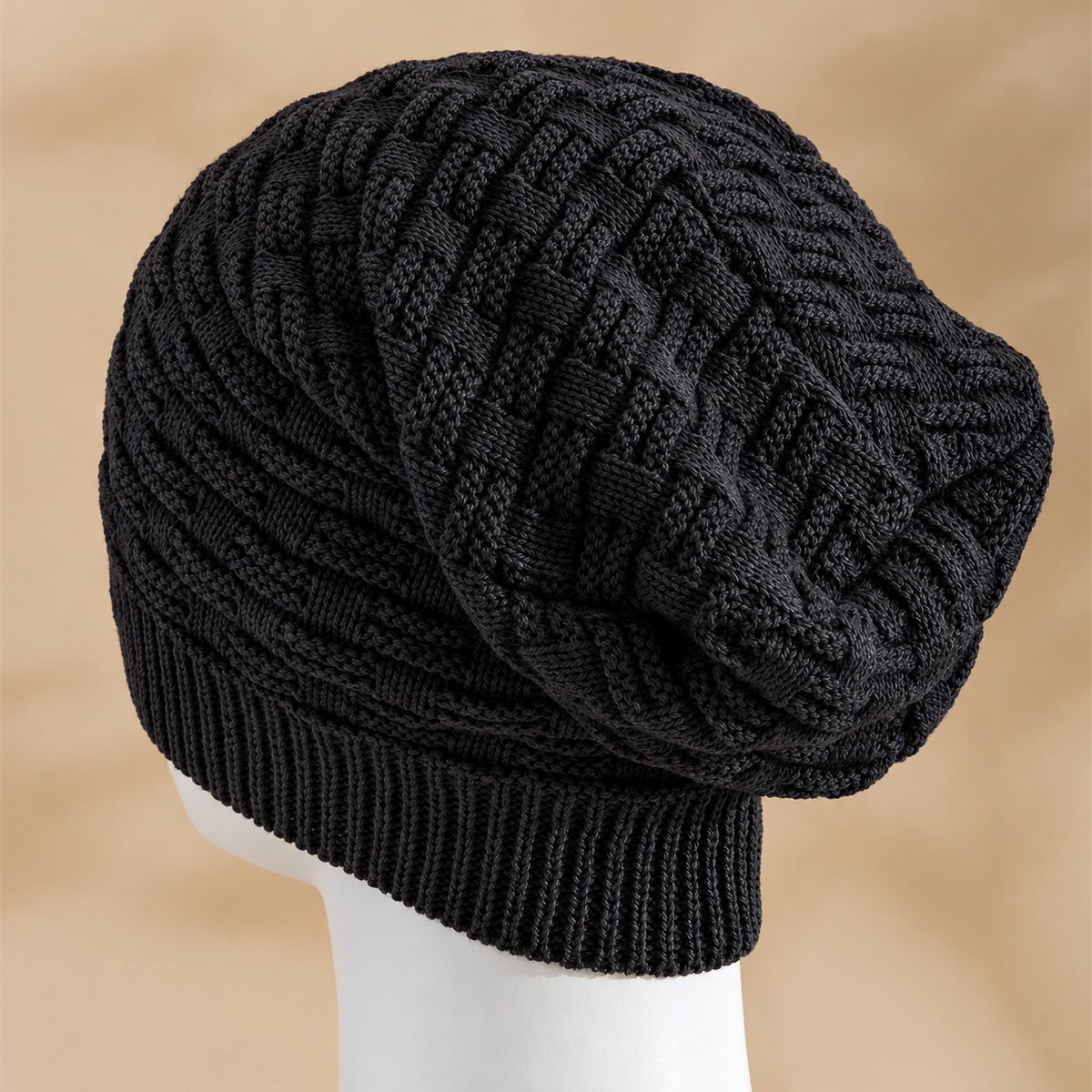 Black Slouchy Beanie