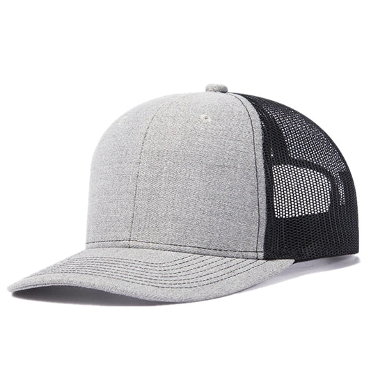 Grey and Black Cotton Trucker Cap