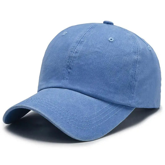 Light Blue Washed Effect Baseball Cap