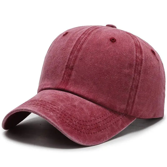 Red Washed Effect Baseball Cap