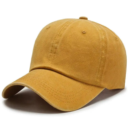 Yellow Washed Effect Baseball Cap