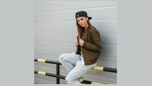 Woman in baseball cap back to front 