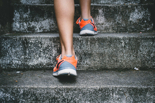 Woman's feet in trainers 