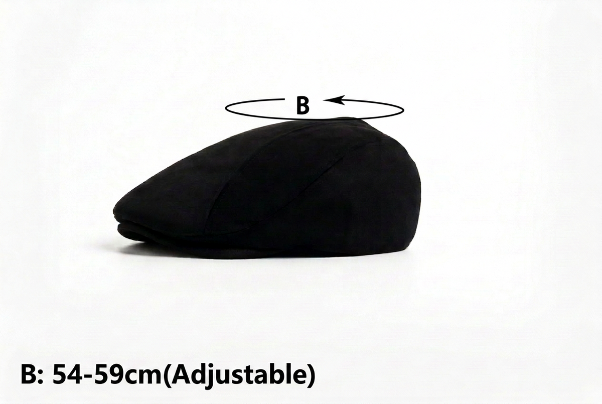 Black Suede Style Flat Cap