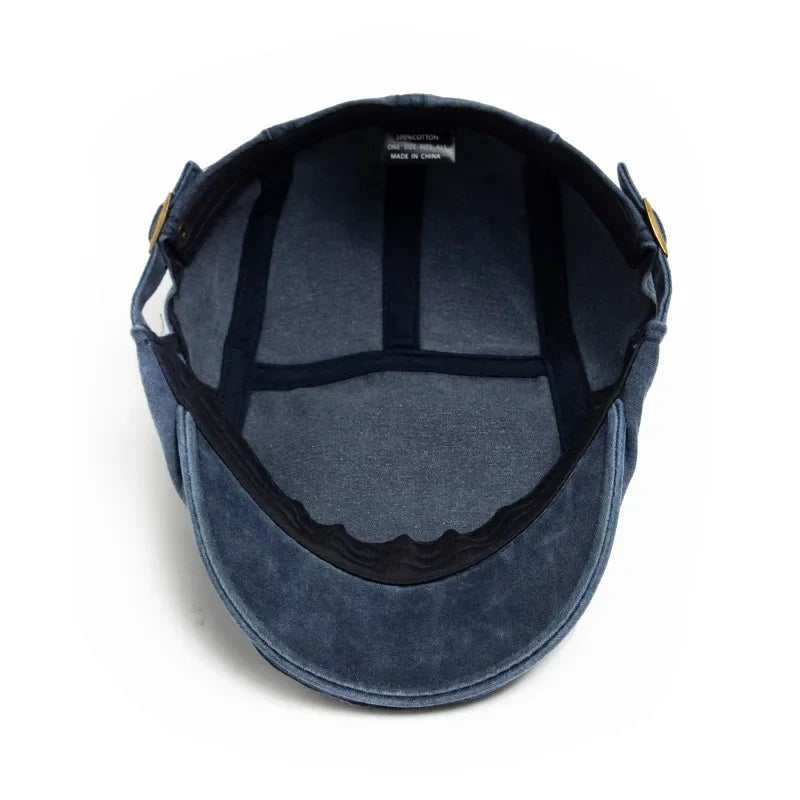 Washed Cotton Flat Cap