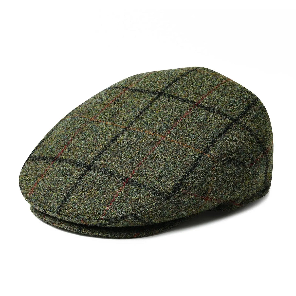 Herringbone Wool Blend Flat Cap