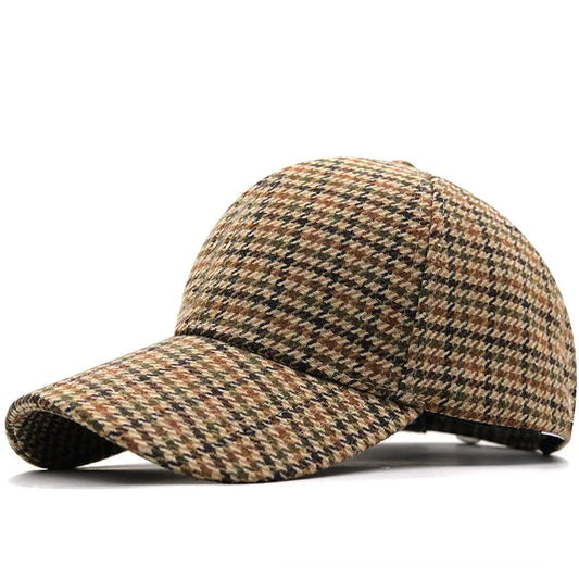 Brown & Black Houndstooth Baseball Cap