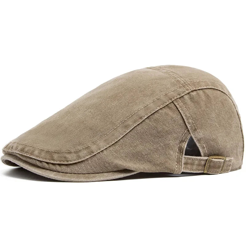 Washed Cotton Flat Cap