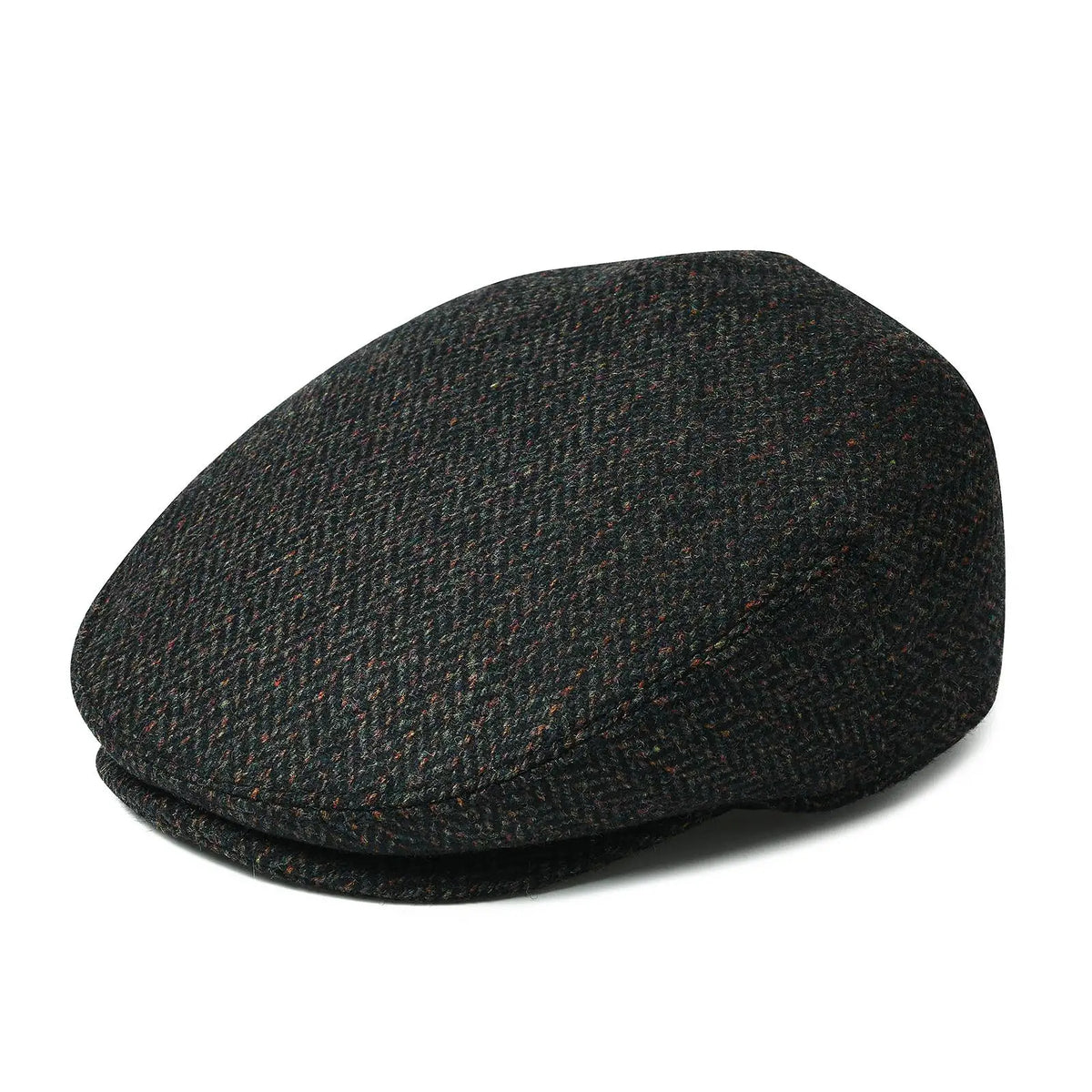Herringbone Wool Blend Flat Cap