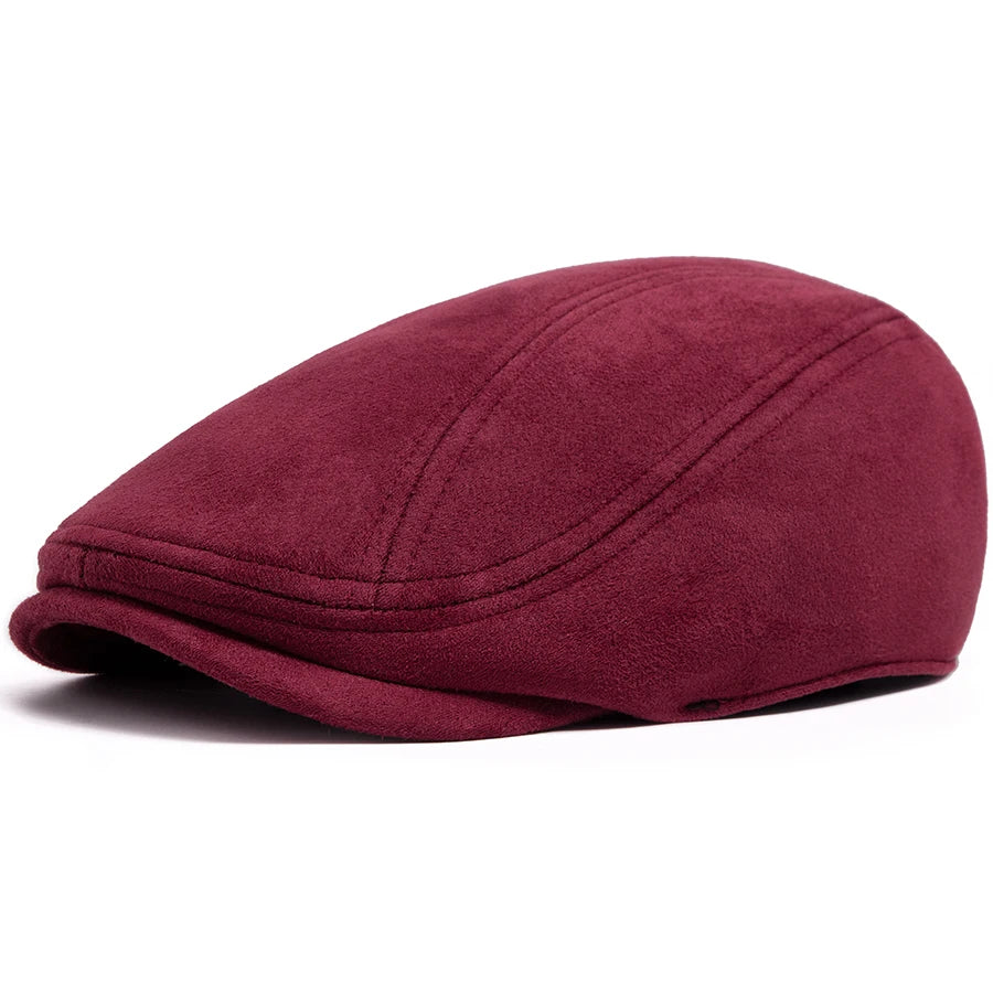 Khaki Suede Style Flat Cap