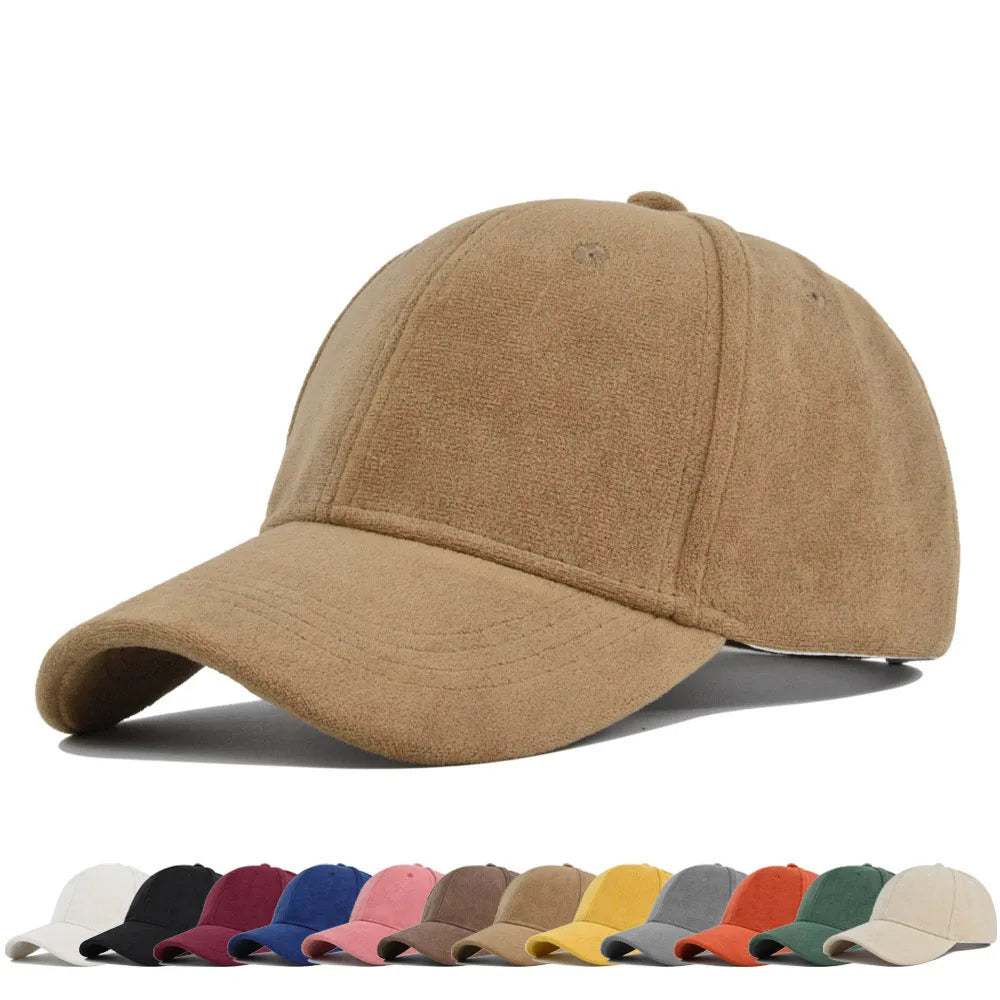 Burnt Orange Suede-Effect Baseball Cap