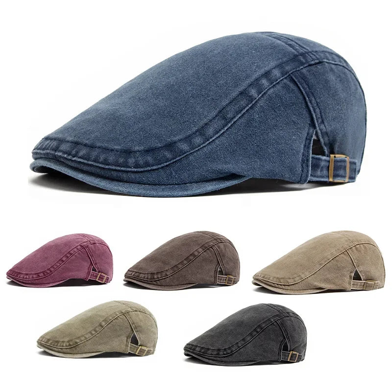 Washed Cotton Flat Cap