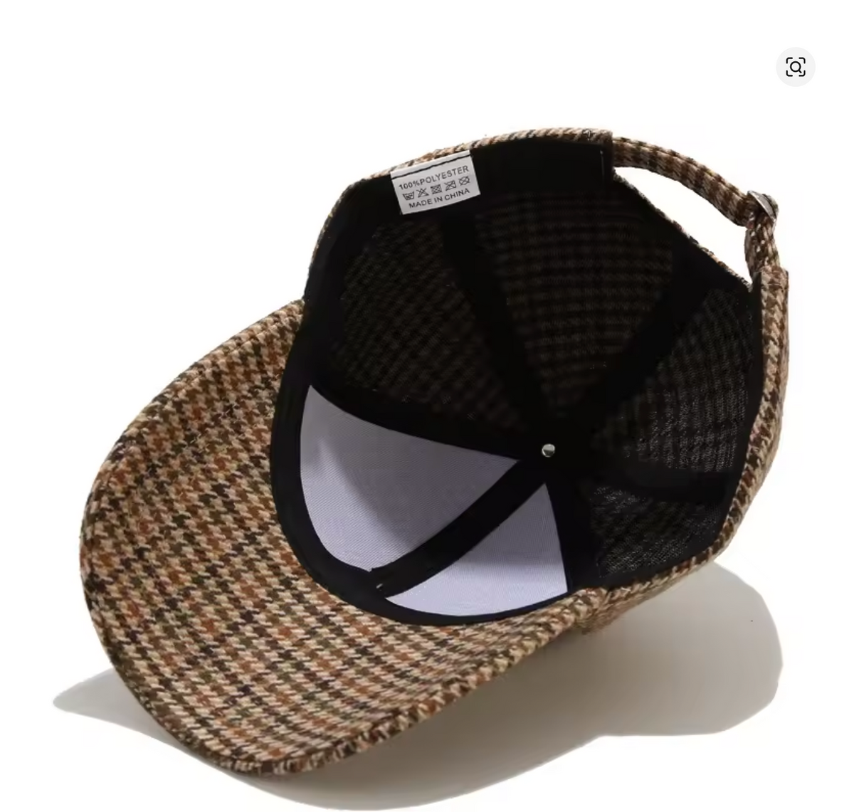 Brown & Black Houndstooth Baseball Cap