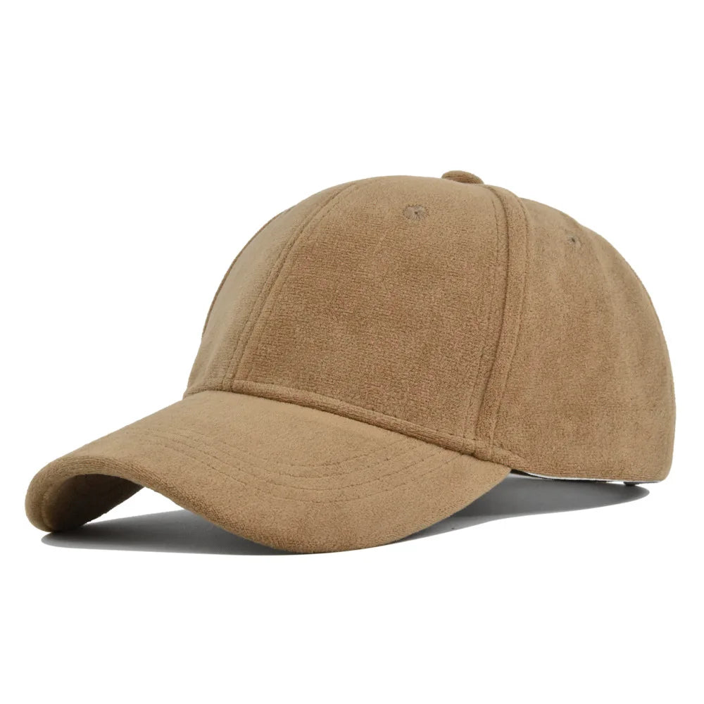 Yellow Suede-Effect Baseball Cap