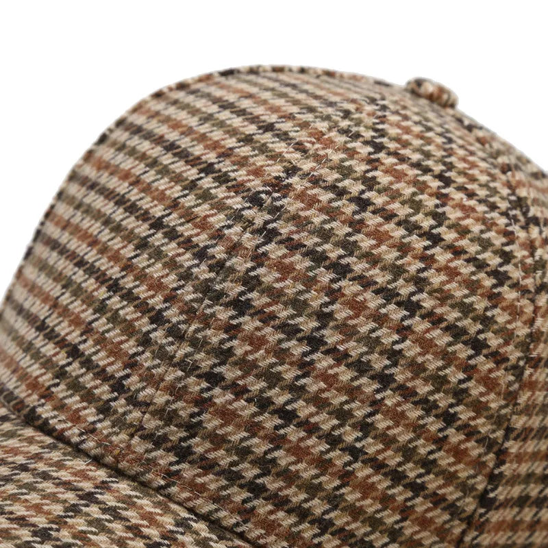 Brown & Black Houndstooth Baseball Cap