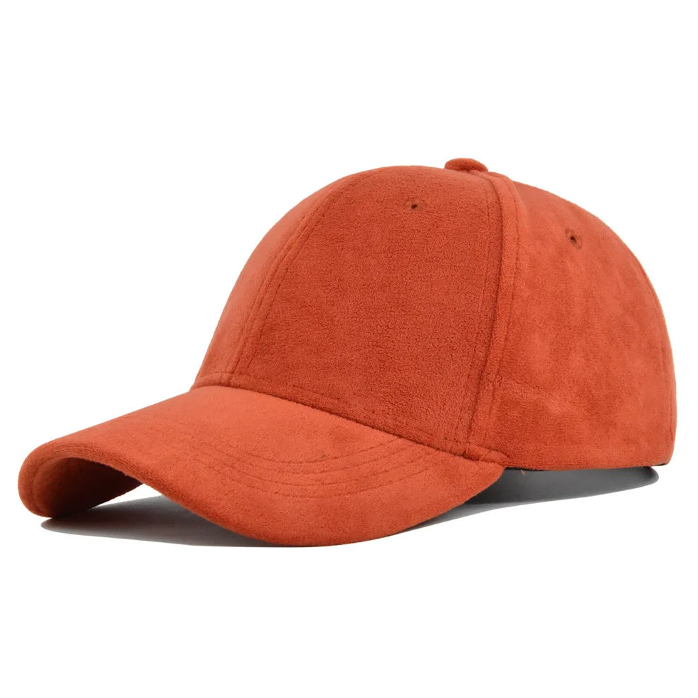 Burnt Orange Suede-Effect Baseball Cap