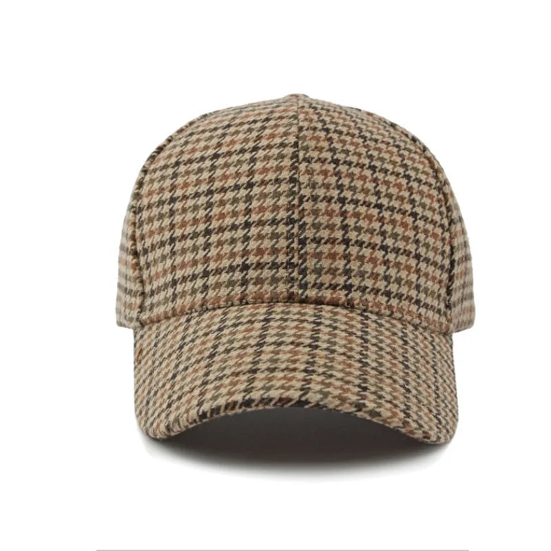 Brown & Black Houndstooth Baseball Cap